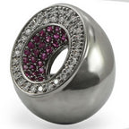 0W304 - Ruthenium Brass Ring with Synthetic Garnet in Ruby - The Savvy ShopperThe Savvy ShopperAlamodeRing0W304 - Ruthenium Brass Ring with Synthetic Garnet in Ruby