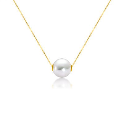 18K Gold Round Pearl Necklace Clavicle Chain - The Savvy ShopperThe Savvy ShopperDropshipman18K Gold Round Pearl Necklace Clavicle Chain
