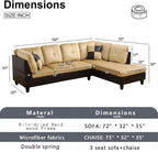 2 Piece L Shaped Sectional Sofa Set Beige Microfiber Right Hand Facing Ideal For Living Room - The Savvy ShopperThe Savvy ShopperShipItFurnituren/a2 Piece L Shaped Sectional Sofa Set Beige Microfiber Right Hand Facing Ideal For Living Room