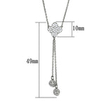 3W427 - Rhodium Brass Necklace with AAA Grade CZ in Clear - The Savvy ShopperThe Savvy ShopperAlamodeNecklace3W427 - Rhodium Brass Necklace with AAA Grade CZ in Clear