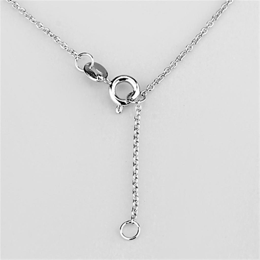 3W427 - Rhodium Brass Necklace with AAA Grade CZ in Clear - The Savvy ShopperThe Savvy ShopperAlamodeNecklace3W427 - Rhodium Brass Necklace with AAA Grade CZ in Clear