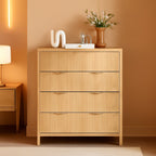 4 Drawer Dresser With Fluted Wave Panel Natural Wood - The Savvy ShopperThe Savvy ShopperShipItFurnituren/a4 Drawer Dresser With Fluted Wave Panel Natural Wood