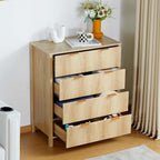 4 Drawer Dresser With Fluted Wave Panel Natural Wood - The Savvy ShopperThe Savvy ShopperShipItFurnituren/a4 Drawer Dresser With Fluted Wave Panel Natural Wood