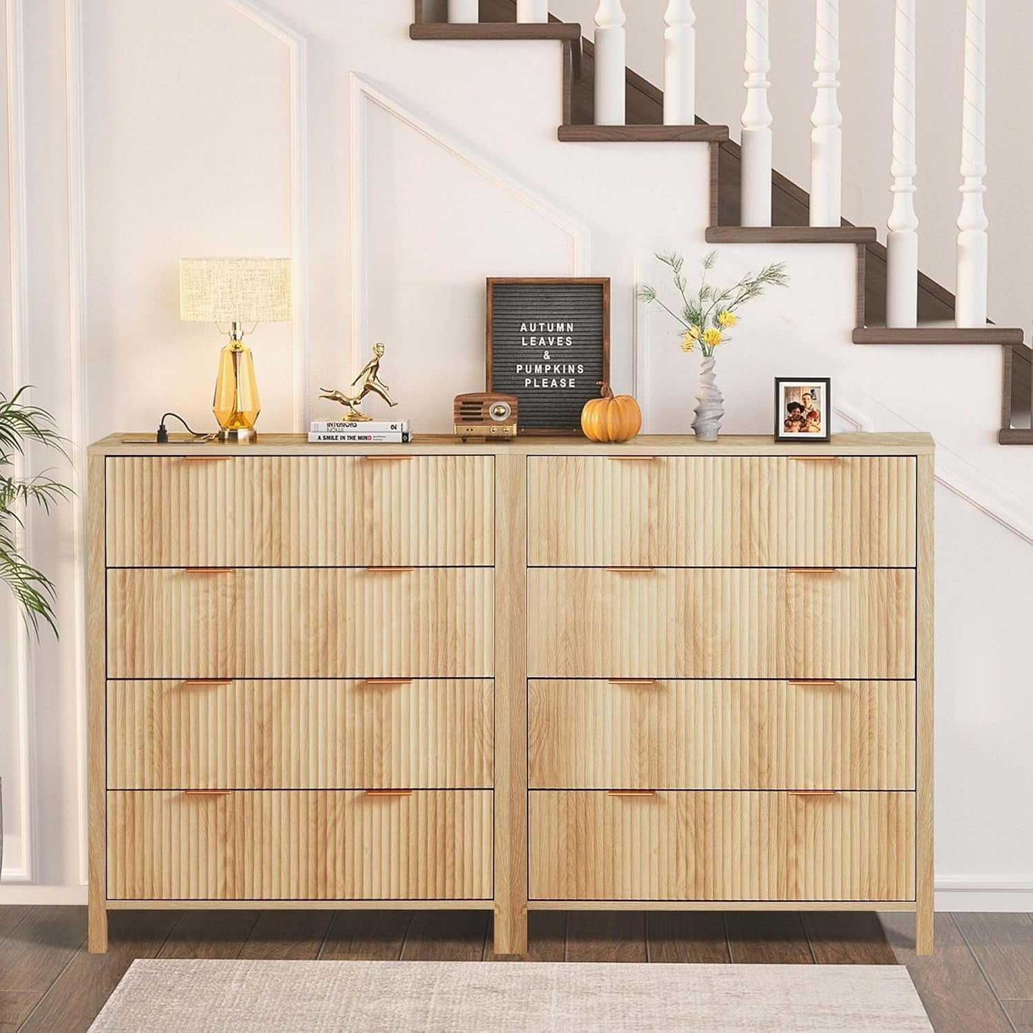 4 Drawer Dresser With Fluted Wave Panel Natural Wood - The Savvy ShopperThe Savvy ShopperShipItFurnituren/a4 Drawer Dresser With Fluted Wave Panel Natural Wood