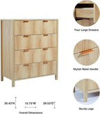 4 Drawer Dresser With Fluted Wave Panel Natural Wood - The Savvy ShopperThe Savvy ShopperShipItFurnituren/a4 Drawer Dresser With Fluted Wave Panel Natural Wood