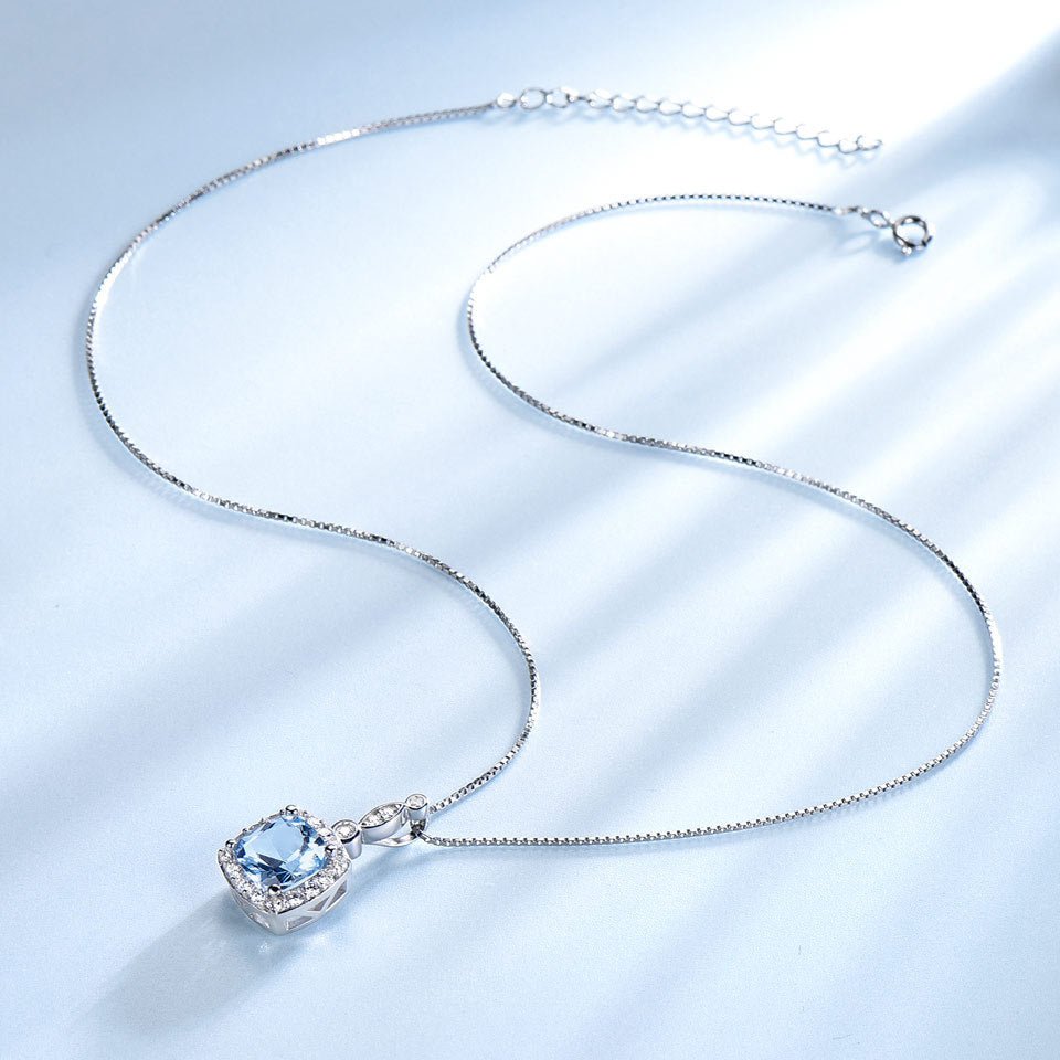 925 Sterling Silver Necklace Sky Blue Topaz Four - Piece Set - The Savvy ShopperThe Savvy ShopperDropshipman925 Sterling Silver Necklace Sky Blue Topaz Four - Piece Set
