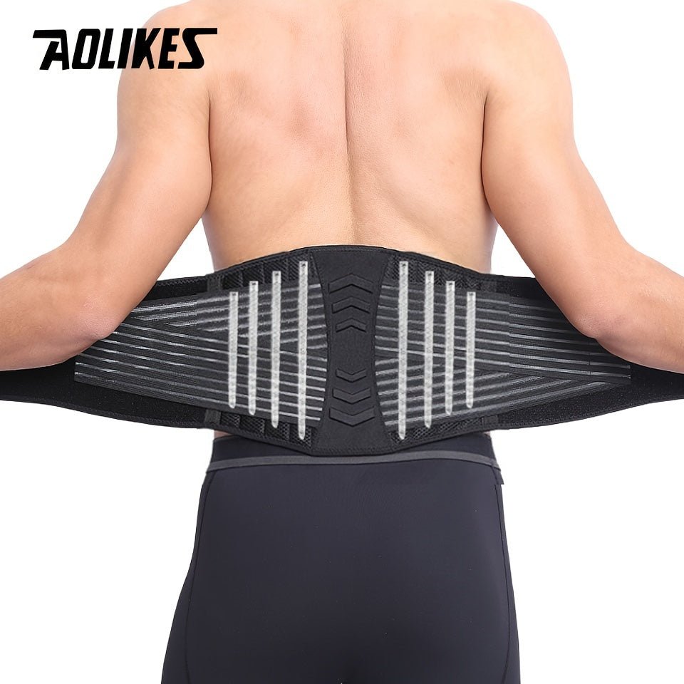 AOLIKES Lumbar Support Belt for Men & Women for Work, Heavy Lifting, Elastic Compression Waist Support Back Belt for Weightlifting, Squats, Deadlifts - The Savvy ShopperThe Savvy ShopperThe Savvy ShopperAOLIKES Lumbar Support Belt for Men & Women for Work, Heavy Lifting, Elastic Compression Waist Support Back Belt for Weightlifting, Squats, Deadlifts