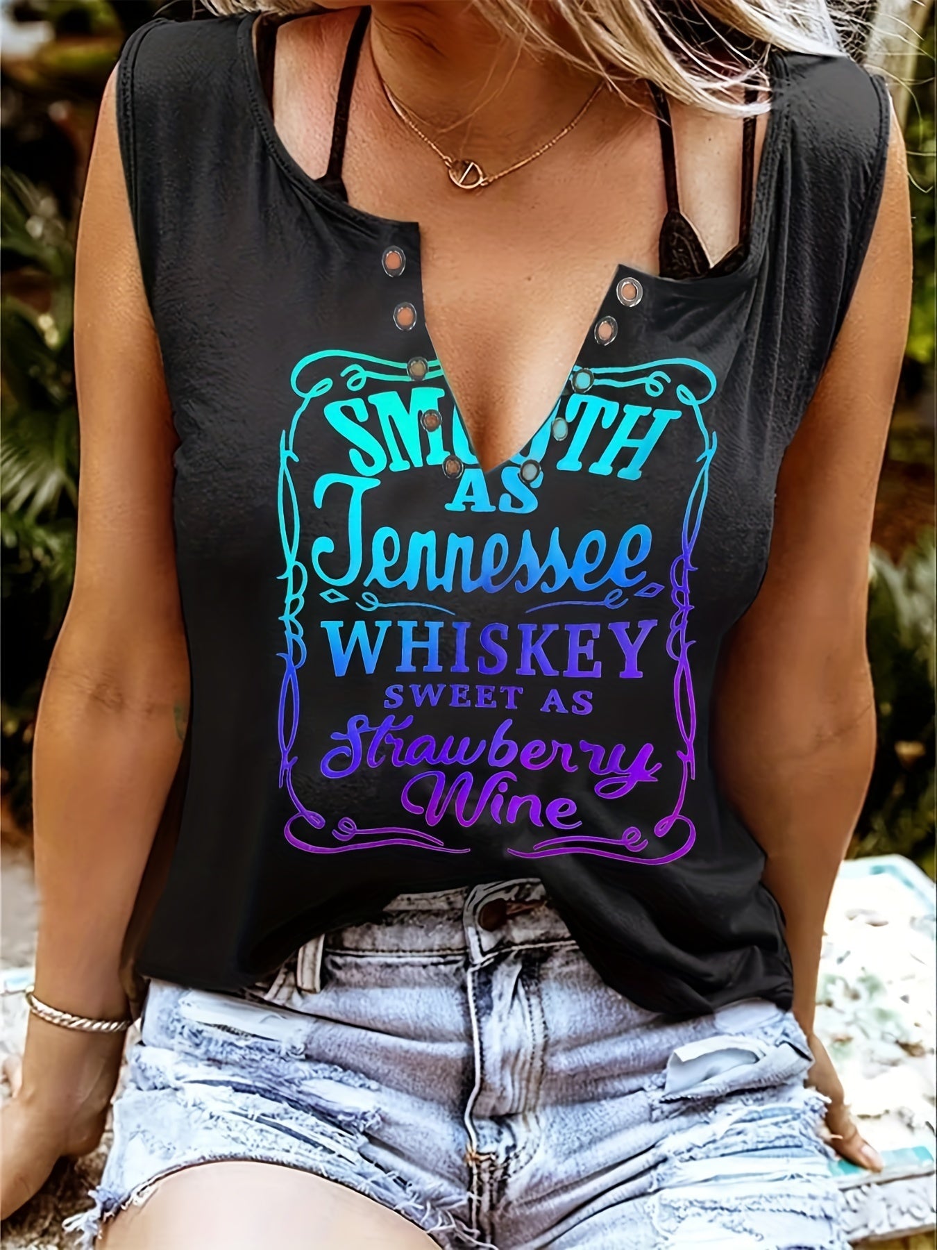 [Country Music Tank Top] Soft Pink Women's Tank Top | Smooth As Tennessee Whiskey Sweet As Strawberry Wine Sleeveless V - Neck Casual Shirt with Bold Letter Print, Thick Strap Country Music Style, Machine Washable All - Season We - The Savvy ShopperThe Savvy ShopperThe Savvy Shopper[Country Music Tank Top] Soft Pink Women's Tank Top | Smooth As Tennessee Whiskey Sweet As Strawberry Wine Sleeveless V - Neck Casual Shirt with Bold Letter Print, Thick Strap Country Music Style, Machine Washable All
