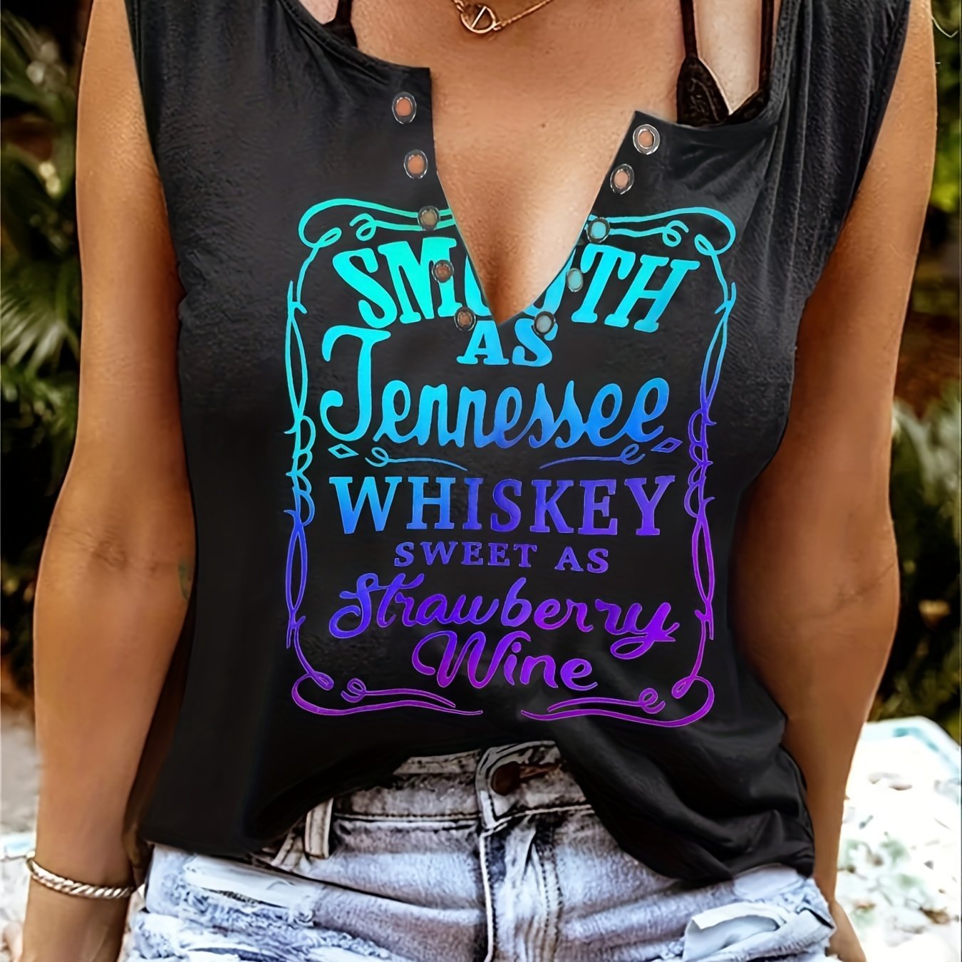 [Country Music Tank Top] Soft Pink Women's Tank Top | Smooth As Tennessee Whiskey Sweet As Strawberry Wine Sleeveless V - Neck Casual Shirt with Bold Letter Print, Thick Strap Country Music Style, Machine Washable All - Season We - The Savvy ShopperThe Savvy ShopperThe Savvy Shopper[Country Music Tank Top] Soft Pink Women's Tank Top | Smooth As Tennessee Whiskey Sweet As Strawberry Wine Sleeveless V - Neck Casual Shirt with Bold Letter Print, Thick Strap Country Music Style, Machine Washable All