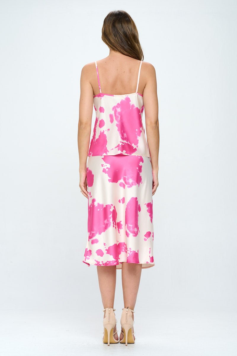 Cow Print Silky Satin Tank Top - The Savvy ShopperThe Savvy ShopperReneecollectionTopsCow Print Silky Satin Tank Top