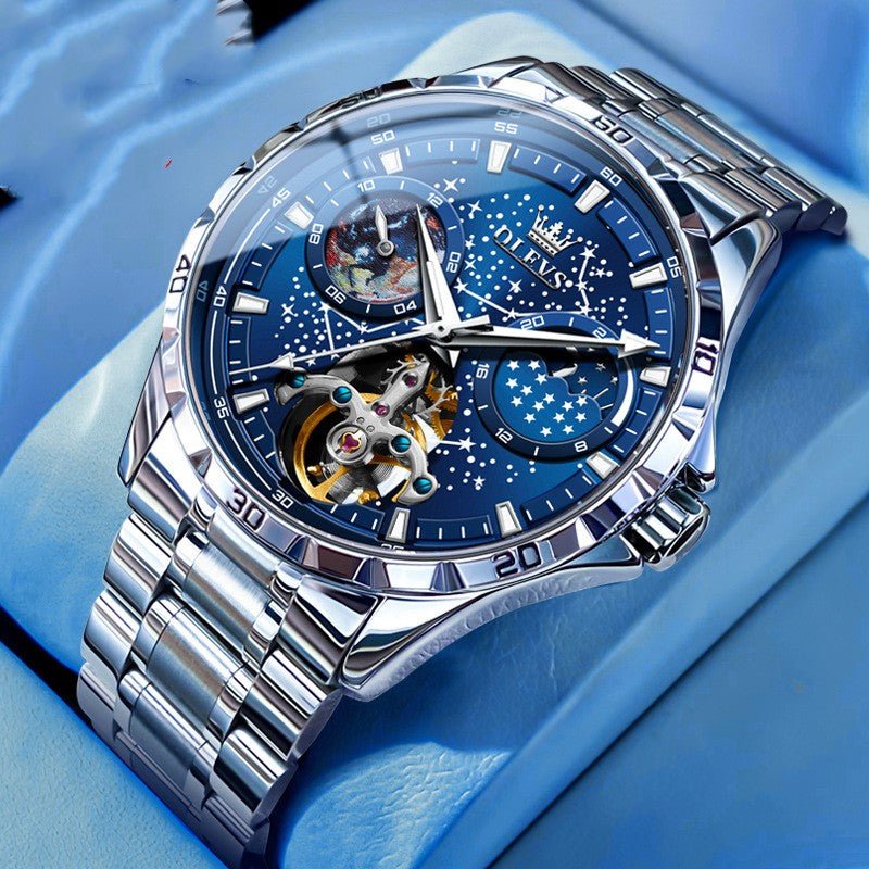 Fashion Starry Sky Mechanical Watch Business Hollow Waterproof Men - The Savvy ShopperThe Savvy ShopperDropshipmanFashion Starry Sky Mechanical Watch Business Hollow Waterproof Men