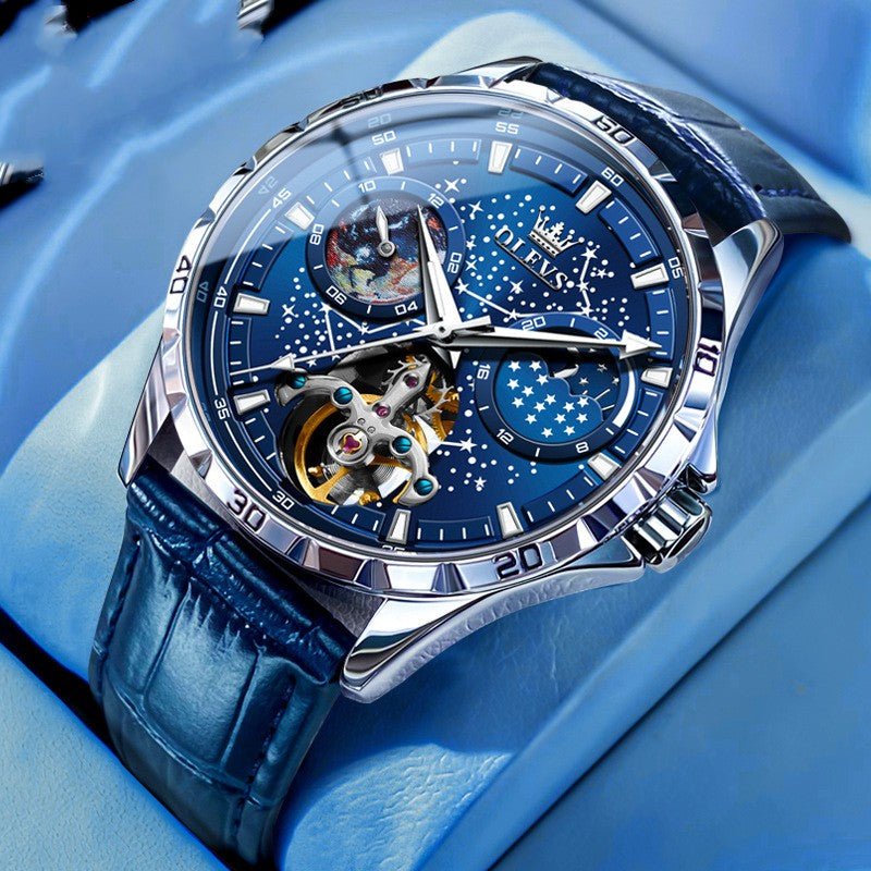 Fashion Starry Sky Mechanical Watch Business Hollow Waterproof Men - The Savvy ShopperThe Savvy ShopperDropshipmanFashion Starry Sky Mechanical Watch Business Hollow Waterproof Men