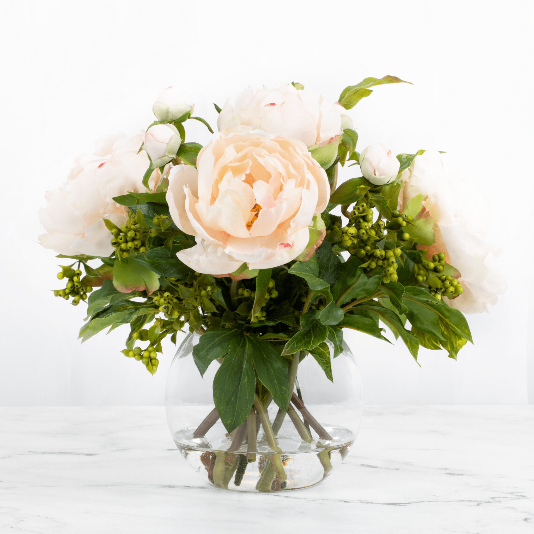 Faux Peony Centerpiece Arrangement in Vase - 13" - The Savvy ShopperThe Savvy ShopperVivian Rose ShopHome & Garden > Decor > Artificial FloraFaux Peony Centerpiece Arrangement in Vase - 13"