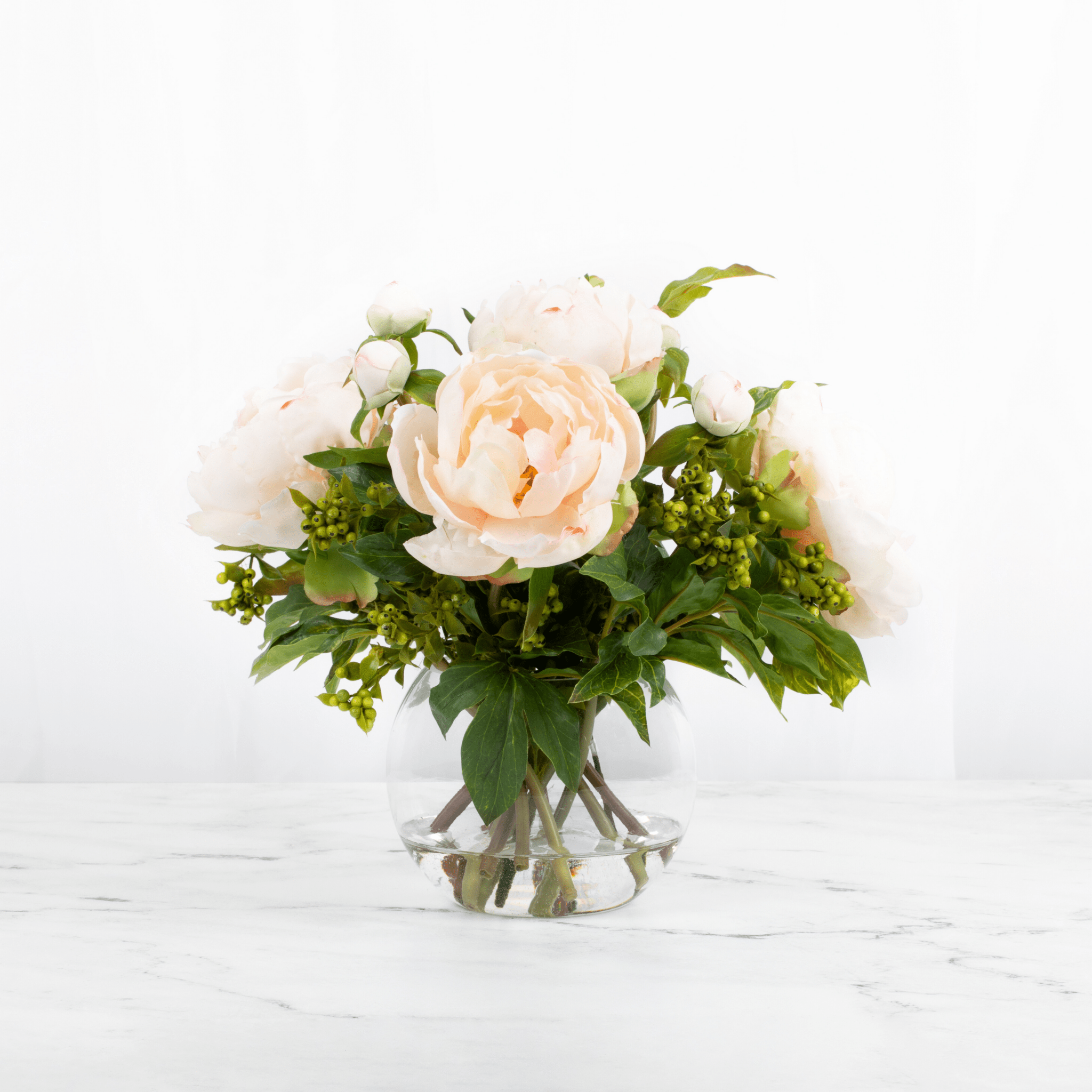Faux Peony Centerpiece Arrangement in Vase - 13" - The Savvy ShopperThe Savvy ShopperVivian Rose ShopHome & Garden > Decor > Artificial FloraFaux Peony Centerpiece Arrangement in Vase - 13"