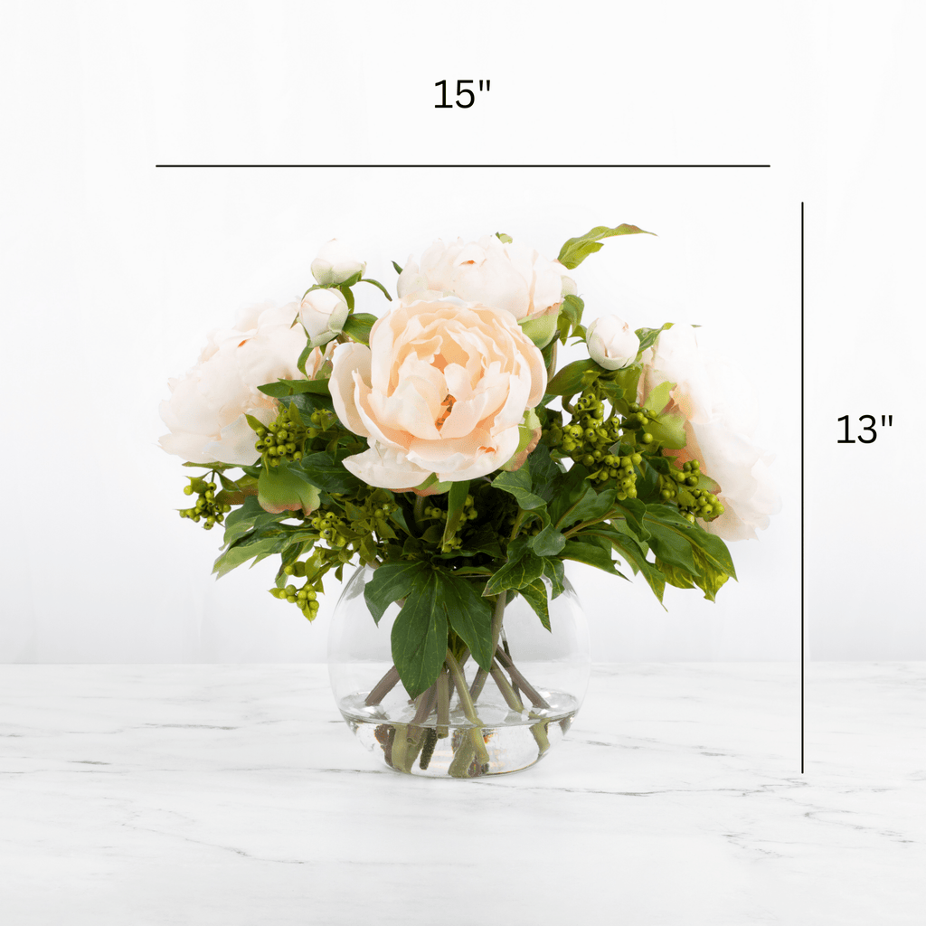 Faux Peony Centerpiece Arrangement in Vase - 13" - The Savvy ShopperThe Savvy ShopperVivian Rose ShopHome & Garden > Decor > Artificial FloraFaux Peony Centerpiece Arrangement in Vase - 13"