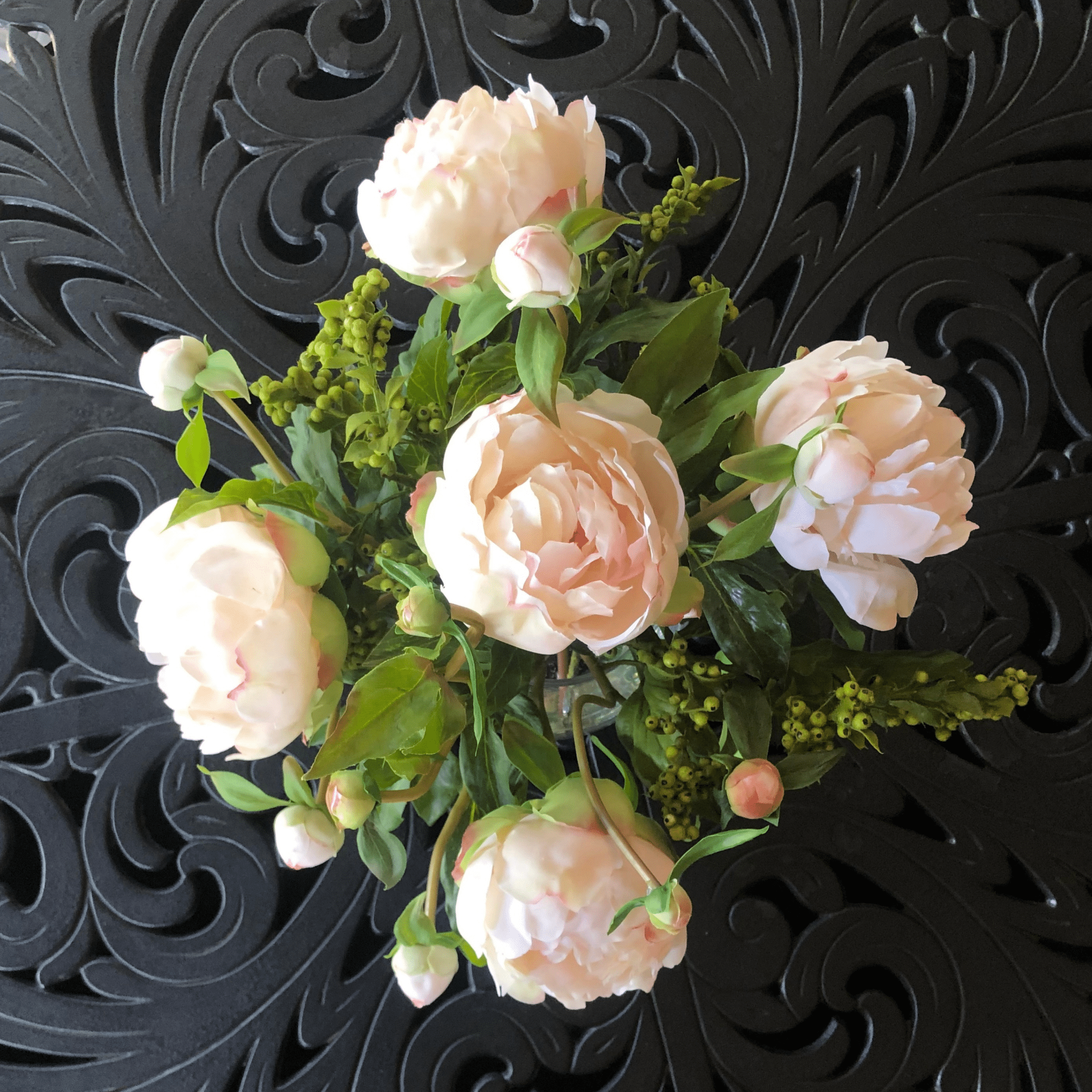 Faux Peony Centerpiece Arrangement in Vase - 13" - The Savvy ShopperThe Savvy ShopperVivian Rose ShopHome & Garden > Decor > Artificial FloraFaux Peony Centerpiece Arrangement in Vase - 13"