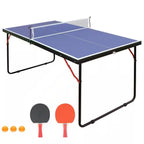 Folding 54 - inch Blue Ping Pong Table Tennis Table Set with Net 2 and Paddles - The Savvy ShopperThe Savvy ShopperFastFurnishingsAccents > Game RoomFolding 54 - inch Blue Ping Pong Table Tennis Table Set with Net 2 and Paddles