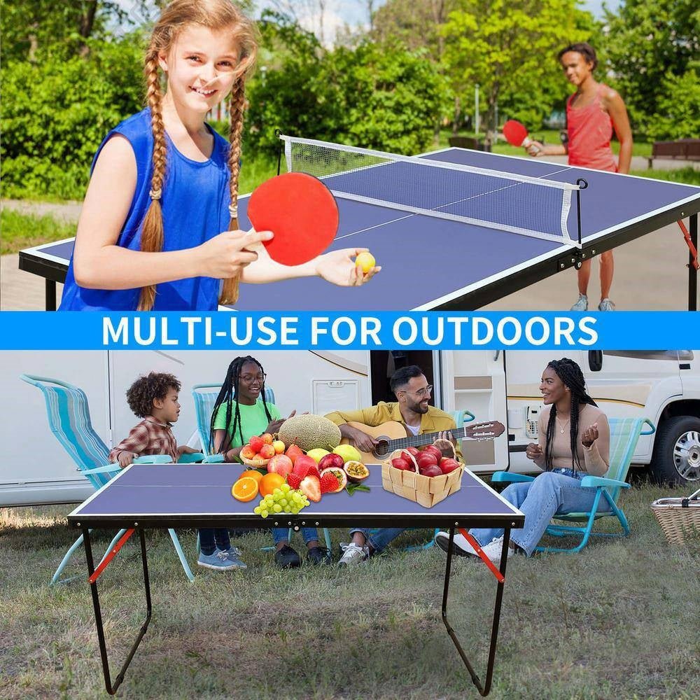 Folding 54 - inch Blue Ping Pong Table Tennis Table Set with Net 2 and Paddles - The Savvy ShopperThe Savvy ShopperFastFurnishingsAccents > Game RoomFolding 54 - inch Blue Ping Pong Table Tennis Table Set with Net 2 and Paddles
