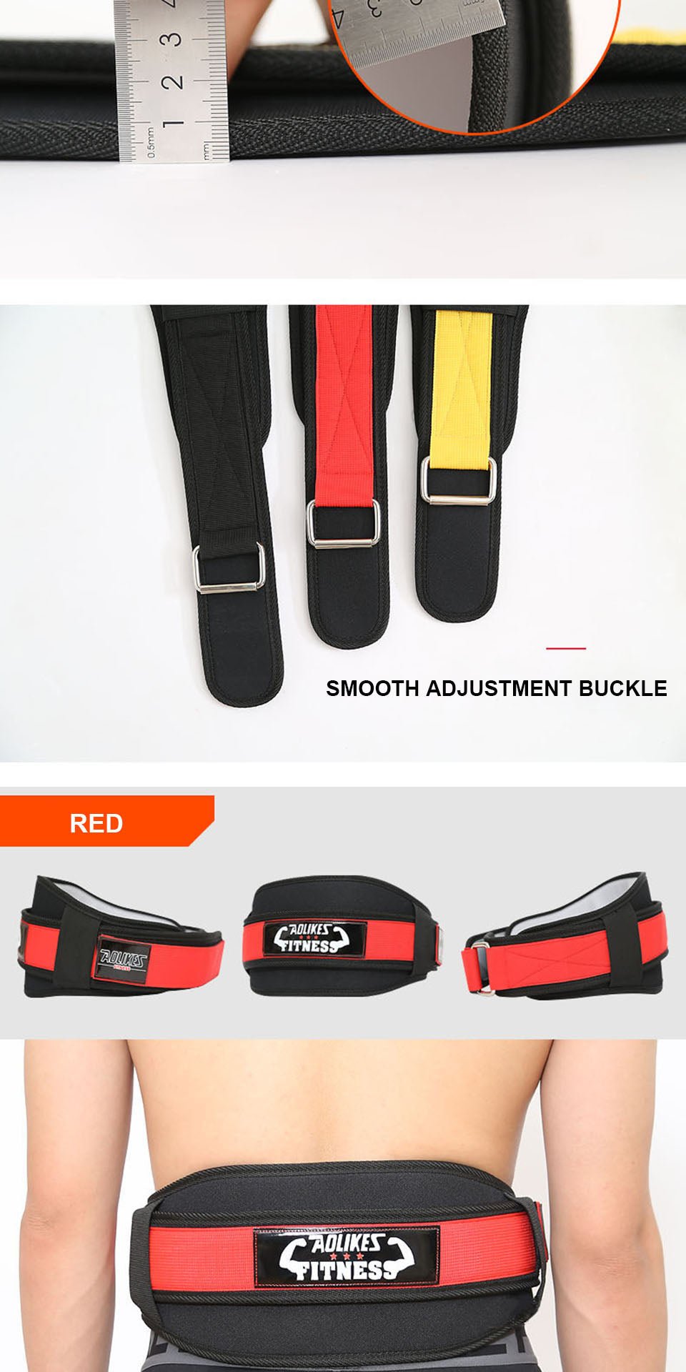 [Heavy Duty Weightlifting Belt] Aolikes Heavy Duty Adjustable Weightlifting Belt for Men & Women - Pull - On Closure, Breathable Mesh, Ergonomic Design for Squats, Deadlifts, Gym Training - Black/Red/Yellow, Core Support, Sleek - The Savvy ShopperThe Savvy ShopperThe Savvy Shopper[Heavy Duty Weightlifting Belt] Aolikes Heavy Duty Adjustable Weightlifting Belt for Men & Women - Pull - On Closure, Breathable Mesh, Ergonomic Design for Squats, Deadlifts, Gym Training - Black/Red/Yellow, Core Suppor