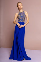 Jewel and Bead Embellished Long Dress with Back Cut Out - The Savvy ShopperThe Savvy ShopperTux - USANightgownJewel and Bead Embellished Long Dress with Back Cut Out