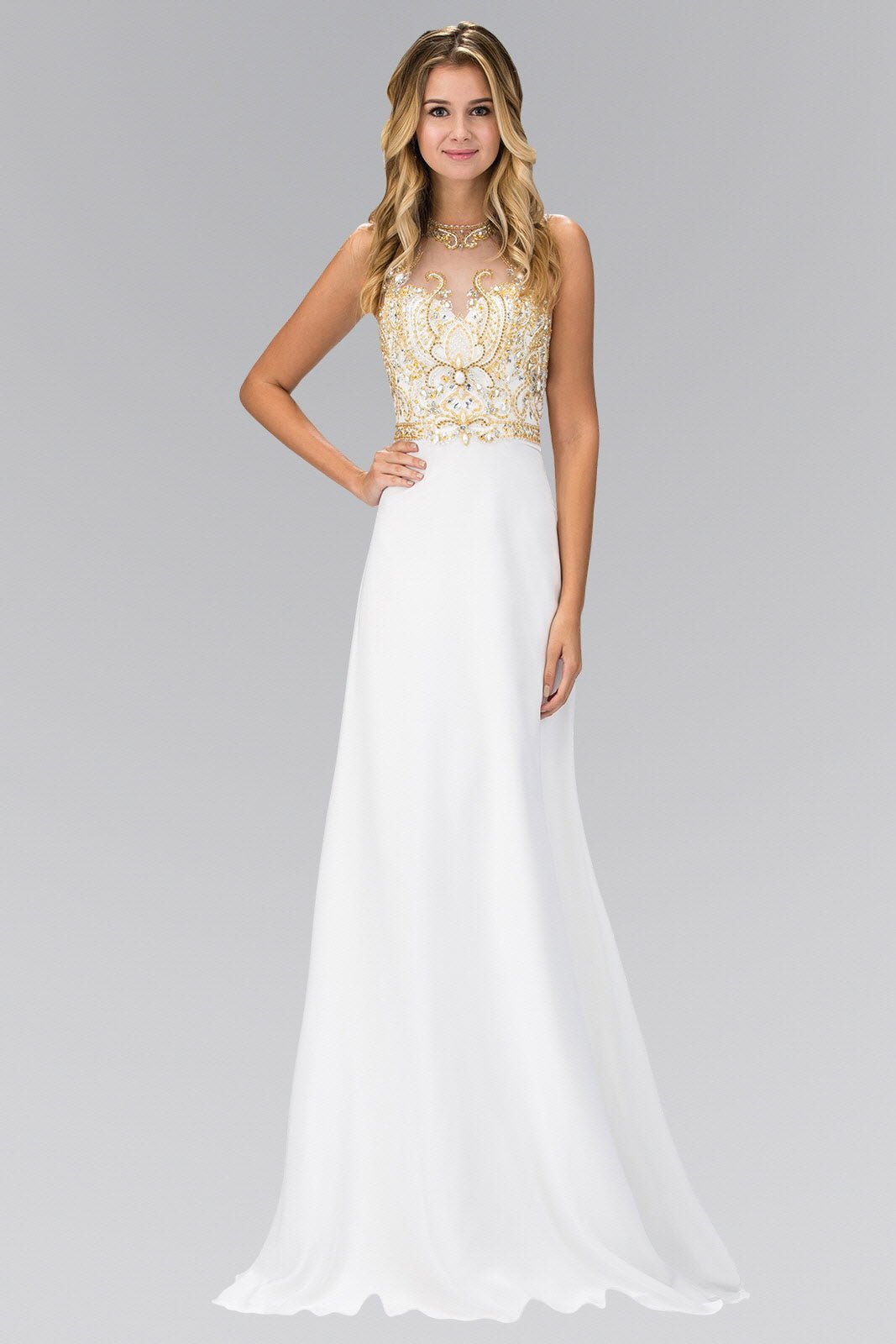 Jewel and Bead Embellished Long Dress with Back Cut Out - The Savvy ShopperThe Savvy ShopperTux - USANightgownJewel and Bead Embellished Long Dress with Back Cut Out