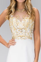 Jewel and Bead Embellished Long Dress with Back Cut Out - The Savvy ShopperThe Savvy ShopperTux - USANightgownJewel and Bead Embellished Long Dress with Back Cut Out