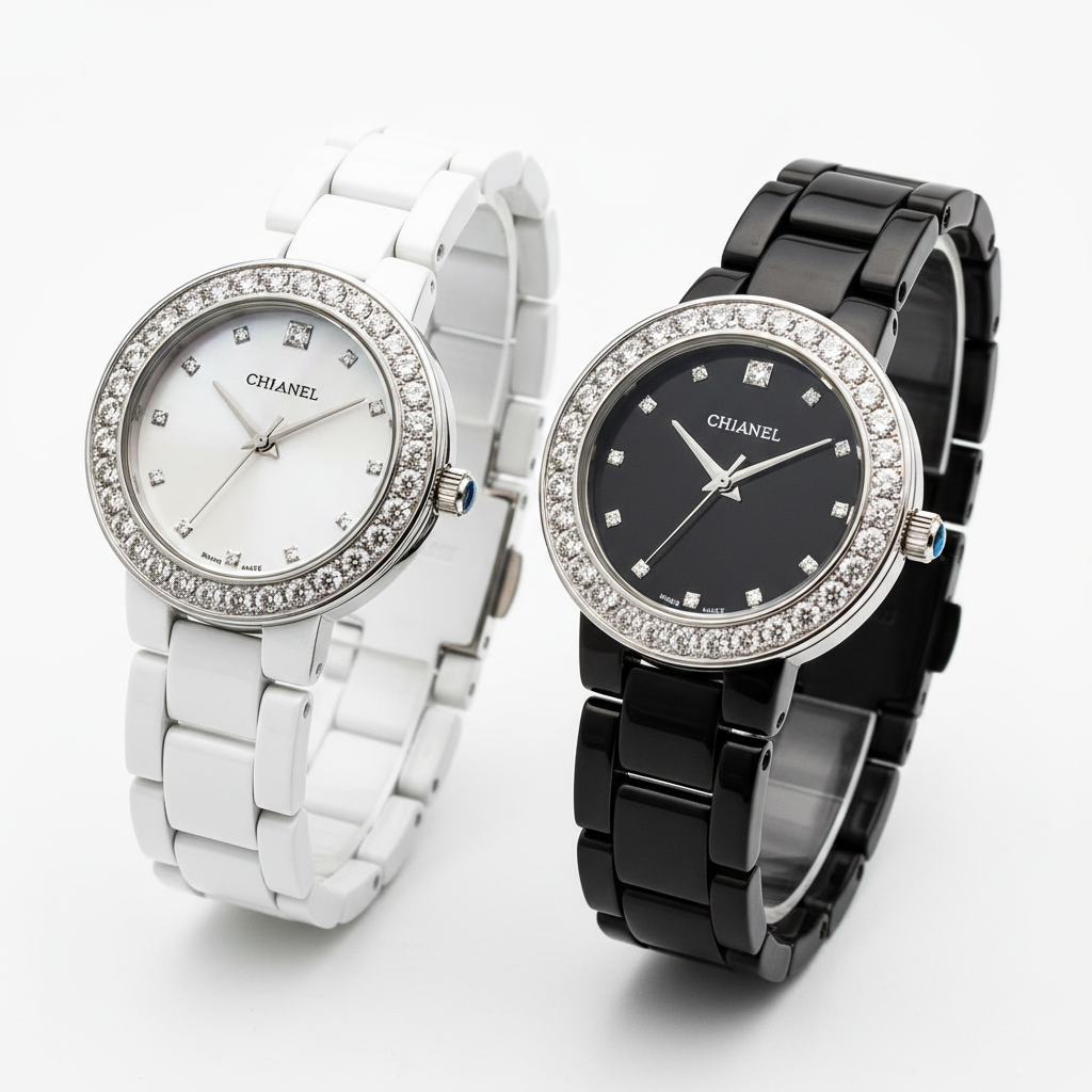 Ladies Ceramic Diamonds Waterproof Quartz Watch from my product