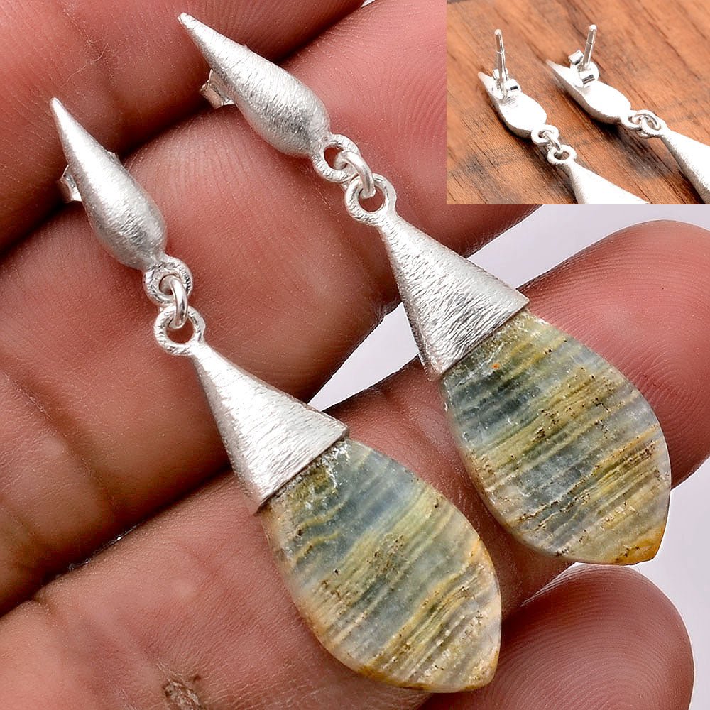 Natural Blue Aragonite Earrings E - 1198 SDE86262 - The Savvy ShopperThe Savvy ShopperDESIRE GEM925 Sterling Silver EarringsNatural Blue Aragonite Earrings E - 1198 SDE86262