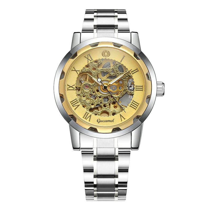 Steel Strip Hollow Gold Manual Mechanical Watch - The Savvy ShopperThe Savvy ShopperDropshipmanSteel Strip Hollow Gold Manual Mechanical Watch