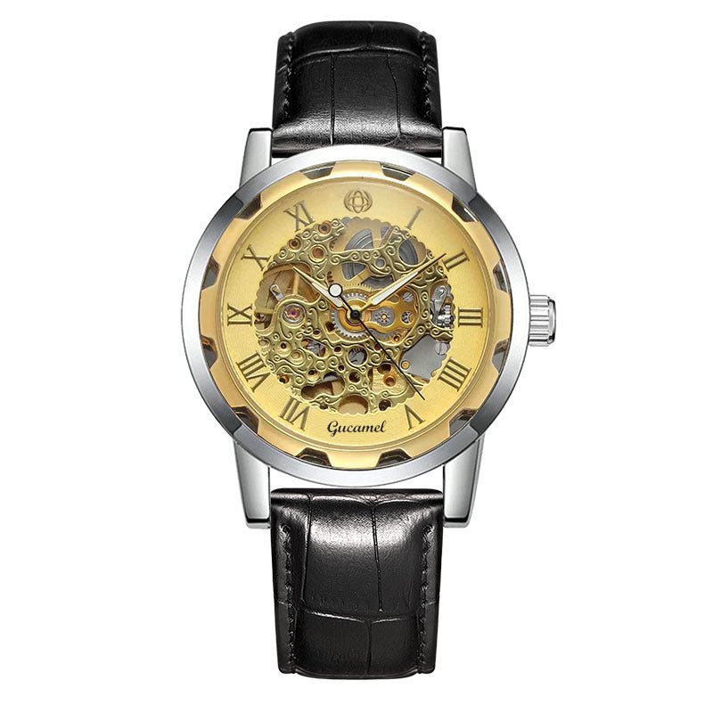 Steel Strip Hollow Gold Manual Mechanical Watch - The Savvy ShopperThe Savvy ShopperDropshipmanSteel Strip Hollow Gold Manual Mechanical Watch