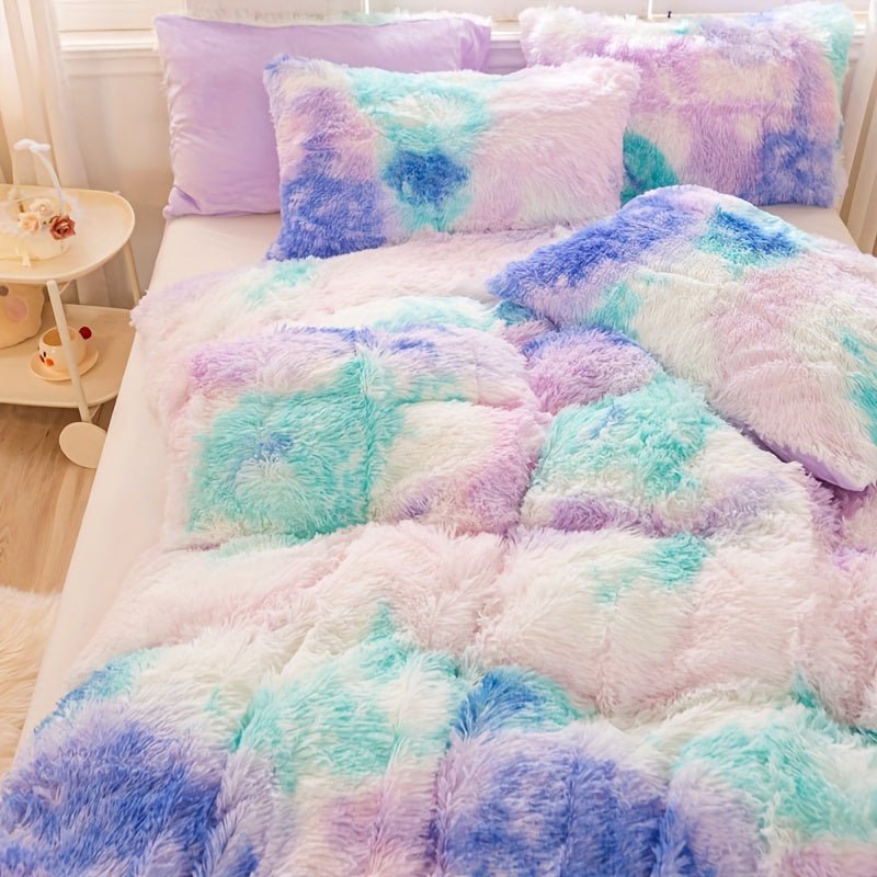 [Tie Dye Duvet Set] 3pcs Y2K Tie Dye Plush Duvet Cover Set - Soft & Warm Bedding Set - 1 Duvet Cover + 2 Pillowcase - The Savvy ShopperThe Savvy ShopperThe Savvy Shopper[Tie Dye Duvet Set] 3pcs Y2K Tie Dye Plush Duvet Cover Set - Soft & Warm Bedding Set - 1 Duvet Cover + 2 Pillowcase