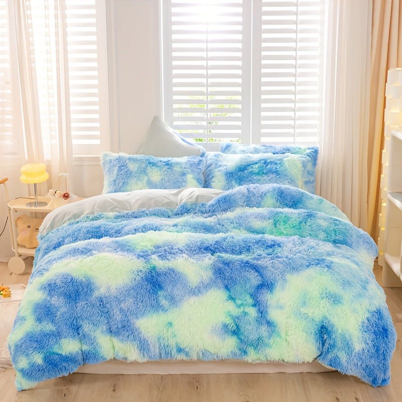 [Tie Dye Duvet Set] 3pcs Y2K Tie Dye Plush Duvet Cover Set - Soft & Warm Bedding Set - 1 Duvet Cover + 2 Pillowcase - The Savvy ShopperThe Savvy ShopperThe Savvy Shopper[Tie Dye Duvet Set] 3pcs Y2K Tie Dye Plush Duvet Cover Set - Soft & Warm Bedding Set - 1 Duvet Cover + 2 Pillowcase