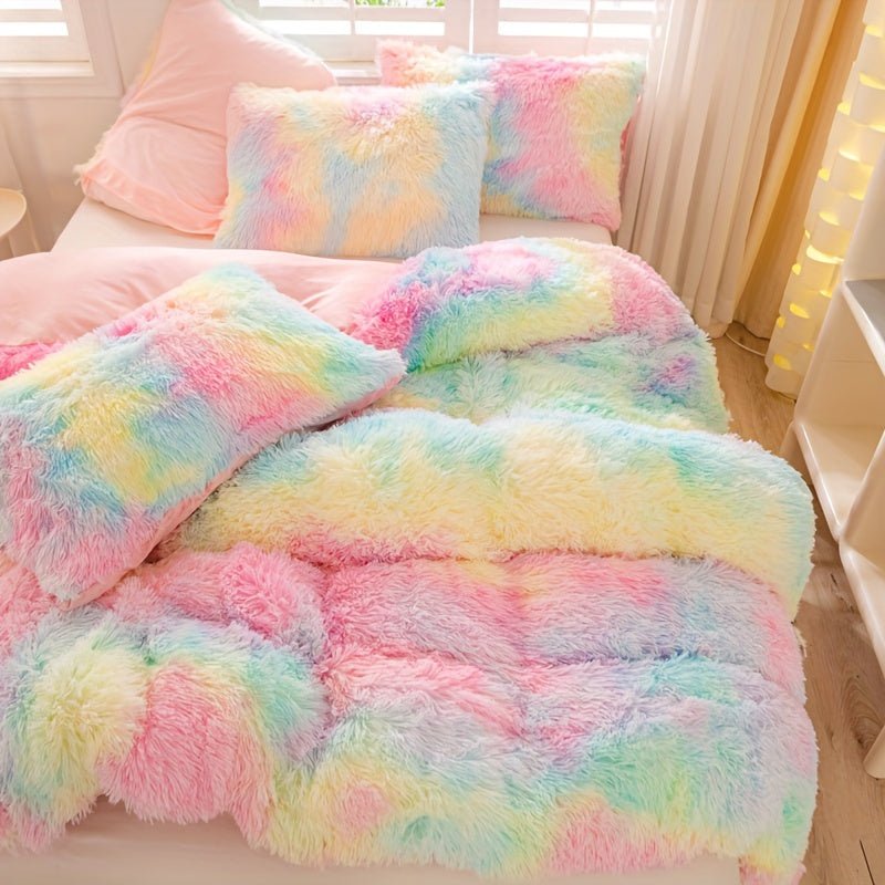 [Tie Dye Duvet Set] 3pcs Y2K Tie Dye Plush Duvet Cover Set - Soft & Warm Bedding Set - 1 Duvet Cover + 2 Pillowcase - The Savvy ShopperThe Savvy ShopperThe Savvy Shopper[Tie Dye Duvet Set] 3pcs Y2K Tie Dye Plush Duvet Cover Set - Soft & Warm Bedding Set - 1 Duvet Cover + 2 Pillowcase