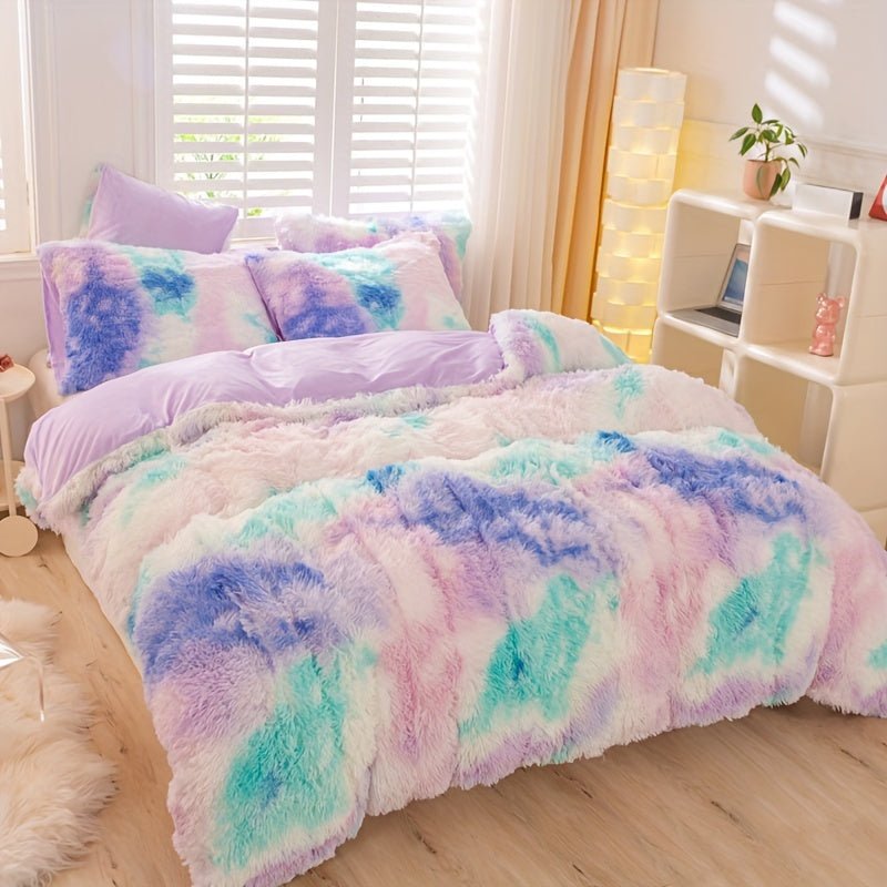 [Tie Dye Duvet Set] 3pcs Y2K Tie Dye Plush Duvet Cover Set - Soft & Warm Bedding Set - 1 Duvet Cover + 2 Pillowcase - The Savvy ShopperThe Savvy ShopperThe Savvy Shopper[Tie Dye Duvet Set] 3pcs Y2K Tie Dye Plush Duvet Cover Set - Soft & Warm Bedding Set - 1 Duvet Cover + 2 Pillowcase