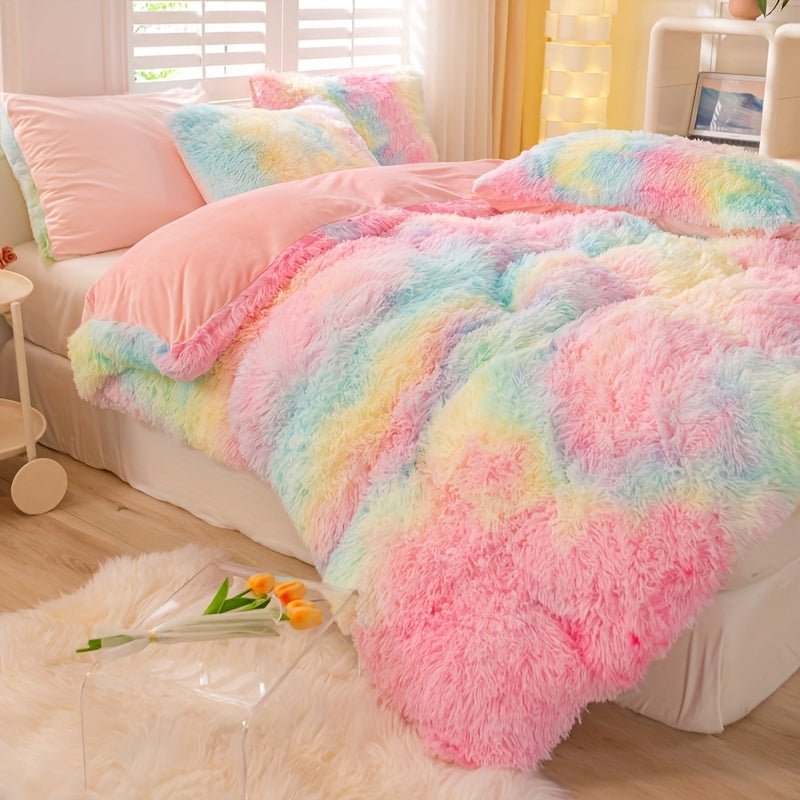 [Tie Dye Duvet Set] 3pcs Y2K Tie Dye Plush Duvet Cover Set - Soft & Warm Bedding Set - 1 Duvet Cover + 2 Pillowcase - The Savvy ShopperThe Savvy ShopperThe Savvy Shopper[Tie Dye Duvet Set] 3pcs Y2K Tie Dye Plush Duvet Cover Set - Soft & Warm Bedding Set - 1 Duvet Cover + 2 Pillowcase