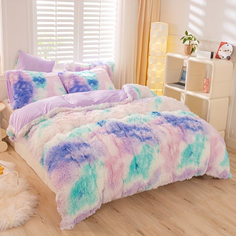 [Tie Dye Duvet Set] 3pcs Y2K Tie Dye Plush Duvet Cover Set - Soft & Warm Bedding Set - 1 Duvet Cover + 2 Pillowcase - The Savvy ShopperThe Savvy ShopperThe Savvy Shopper[Tie Dye Duvet Set] 3pcs Y2K Tie Dye Plush Duvet Cover Set - Soft & Warm Bedding Set - 1 Duvet Cover + 2 Pillowcase