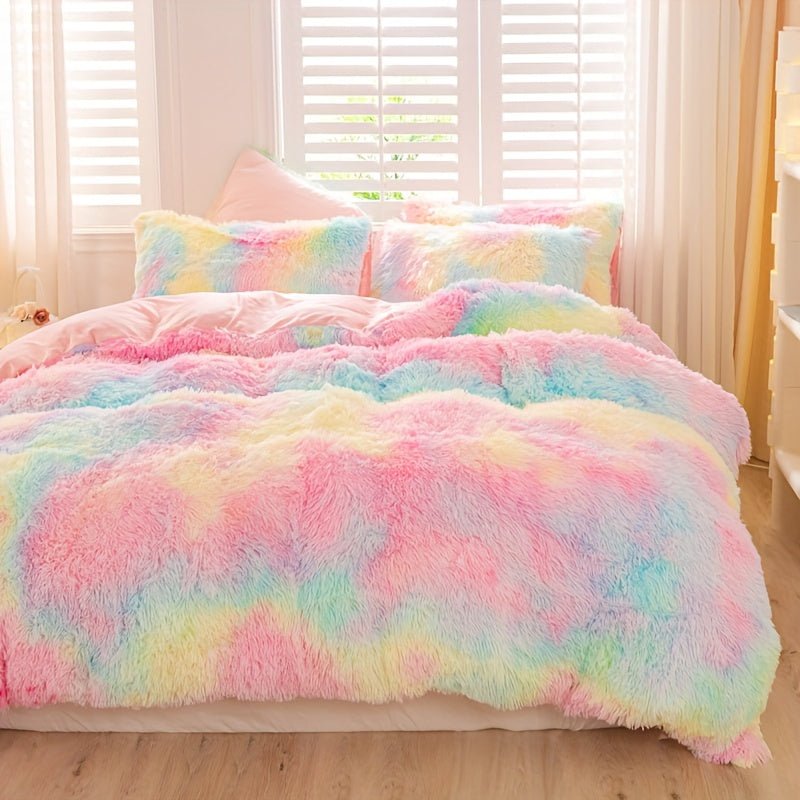 [Tie Dye Duvet Set] 3pcs Y2K Tie Dye Plush Duvet Cover Set - Soft & Warm Bedding Set - 1 Duvet Cover + 2 Pillowcase - The Savvy ShopperThe Savvy ShopperThe Savvy Shopper[Tie Dye Duvet Set] 3pcs Y2K Tie Dye Plush Duvet Cover Set - Soft & Warm Bedding Set - 1 Duvet Cover + 2 Pillowcase