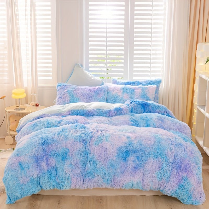 [Tie Dye Duvet Set] 3pcs Y2K Tie Dye Plush Duvet Cover Set - Soft & Warm Bedding Set - 1 Duvet Cover + 2 Pillowcase - The Savvy ShopperThe Savvy ShopperThe Savvy Shopper[Tie Dye Duvet Set] 3pcs Y2K Tie Dye Plush Duvet Cover Set - Soft & Warm Bedding Set - 1 Duvet Cover + 2 Pillowcase