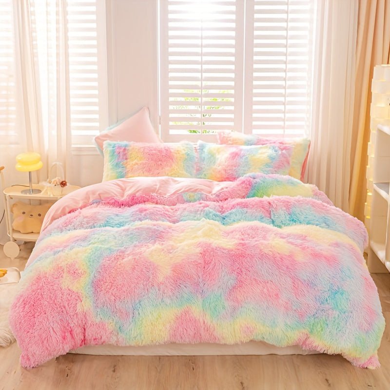 [Tie Dye Duvet Set] 3pcs Y2K Tie Dye Plush Duvet Cover Set - Soft & Warm Bedding Set - 1 Duvet Cover + 2 Pillowcase - The Savvy ShopperThe Savvy ShopperThe Savvy Shopper[Tie Dye Duvet Set] 3pcs Y2K Tie Dye Plush Duvet Cover Set - Soft & Warm Bedding Set - 1 Duvet Cover + 2 Pillowcase