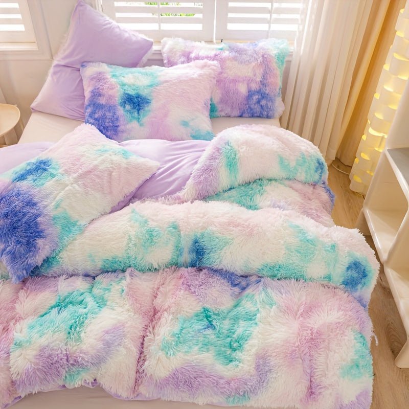 [Tie Dye Duvet Set] 3pcs Y2K Tie Dye Plush Duvet Cover Set - Soft & Warm Bedding Set - 1 Duvet Cover + 2 Pillowcase - The Savvy ShopperThe Savvy ShopperThe Savvy Shopper[Tie Dye Duvet Set] 3pcs Y2K Tie Dye Plush Duvet Cover Set - Soft & Warm Bedding Set - 1 Duvet Cover + 2 Pillowcase