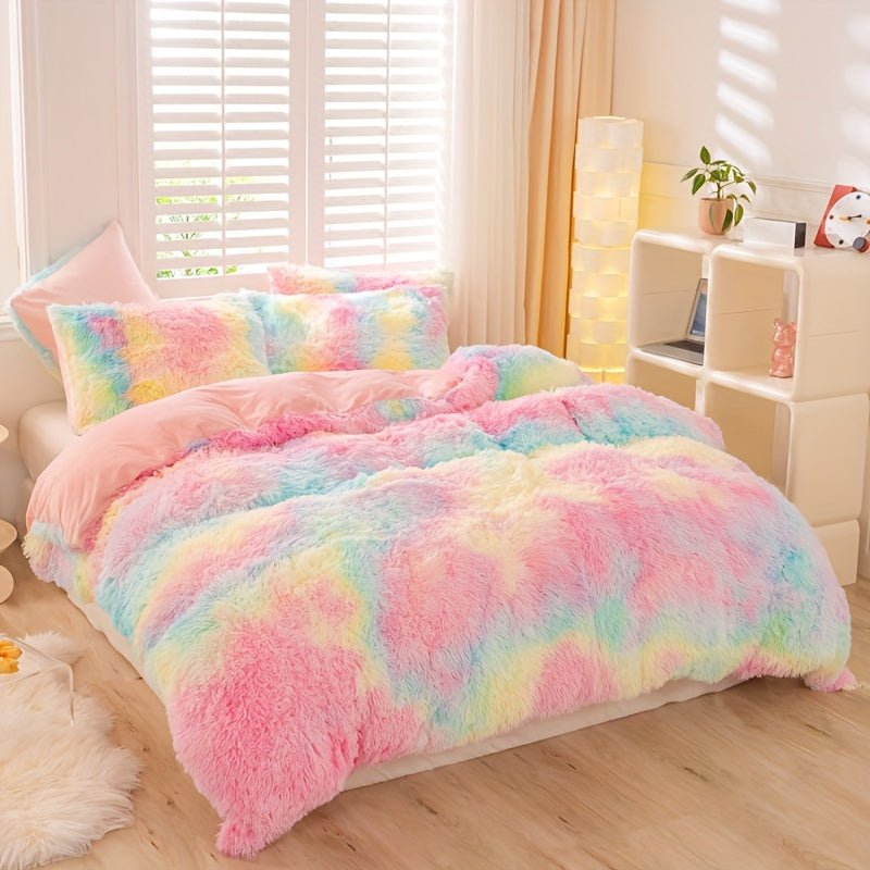 [Tie Dye Duvet Set] 3pcs Y2K Tie Dye Plush Duvet Cover Set - Soft & Warm Bedding Set - 1 Duvet Cover + 2 Pillowcase - The Savvy ShopperThe Savvy ShopperThe Savvy Shopper[Tie Dye Duvet Set] 3pcs Y2K Tie Dye Plush Duvet Cover Set - Soft & Warm Bedding Set - 1 Duvet Cover + 2 Pillowcase