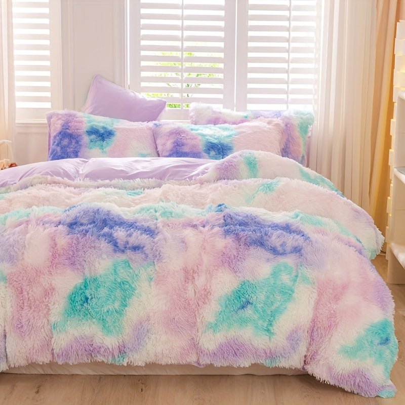 [Tie Dye Duvet Set] 3pcs Y2K Tie Dye Plush Duvet Cover Set - Soft & Warm Bedding Set - 1 Duvet Cover + 2 Pillowcase - The Savvy ShopperThe Savvy ShopperThe Savvy Shopper[Tie Dye Duvet Set] 3pcs Y2K Tie Dye Plush Duvet Cover Set - Soft & Warm Bedding Set - 1 Duvet Cover + 2 Pillowcase