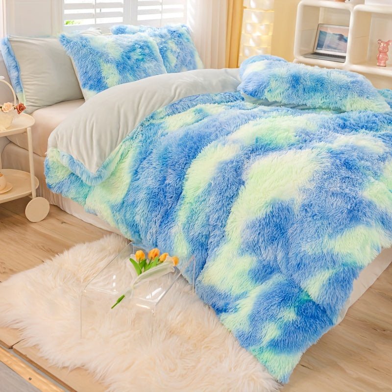 [Tie Dye Duvet Set] 3pcs Y2K Tie Dye Plush Duvet Cover Set - Soft & Warm Bedding Set - 1 Duvet Cover + 2 Pillowcase - The Savvy ShopperThe Savvy ShopperThe Savvy Shopper[Tie Dye Duvet Set] 3pcs Y2K Tie Dye Plush Duvet Cover Set - Soft & Warm Bedding Set - 1 Duvet Cover + 2 Pillowcase