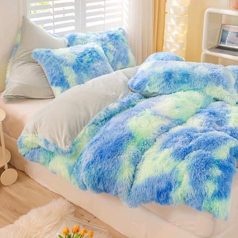 [Tie Dye Duvet Set] 3pcs Y2K Tie Dye Plush Duvet Cover Set - Soft & Warm Bedding Set - 1 Duvet Cover + 2 Pillowcase - The Savvy ShopperThe Savvy ShopperThe Savvy Shopper[Tie Dye Duvet Set] 3pcs Y2K Tie Dye Plush Duvet Cover Set - Soft & Warm Bedding Set - 1 Duvet Cover + 2 Pillowcase
