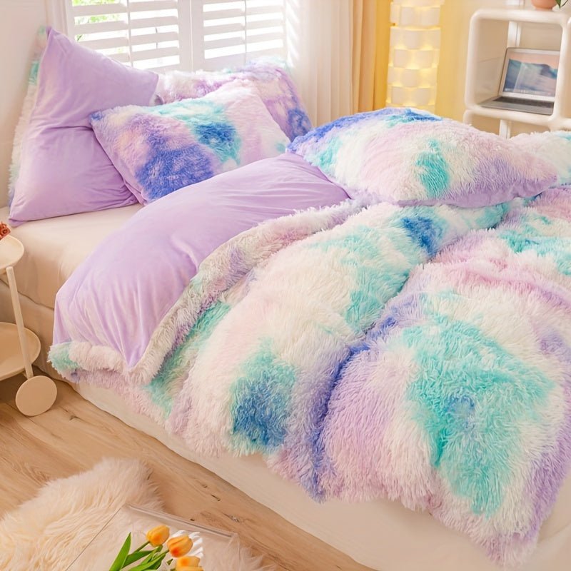 [Tie Dye Duvet Set] 3pcs Y2K Tie Dye Plush Duvet Cover Set - Soft & Warm Bedding Set - 1 Duvet Cover + 2 Pillowcase - The Savvy ShopperThe Savvy ShopperThe Savvy Shopper[Tie Dye Duvet Set] 3pcs Y2K Tie Dye Plush Duvet Cover Set - Soft & Warm Bedding Set - 1 Duvet Cover + 2 Pillowcase