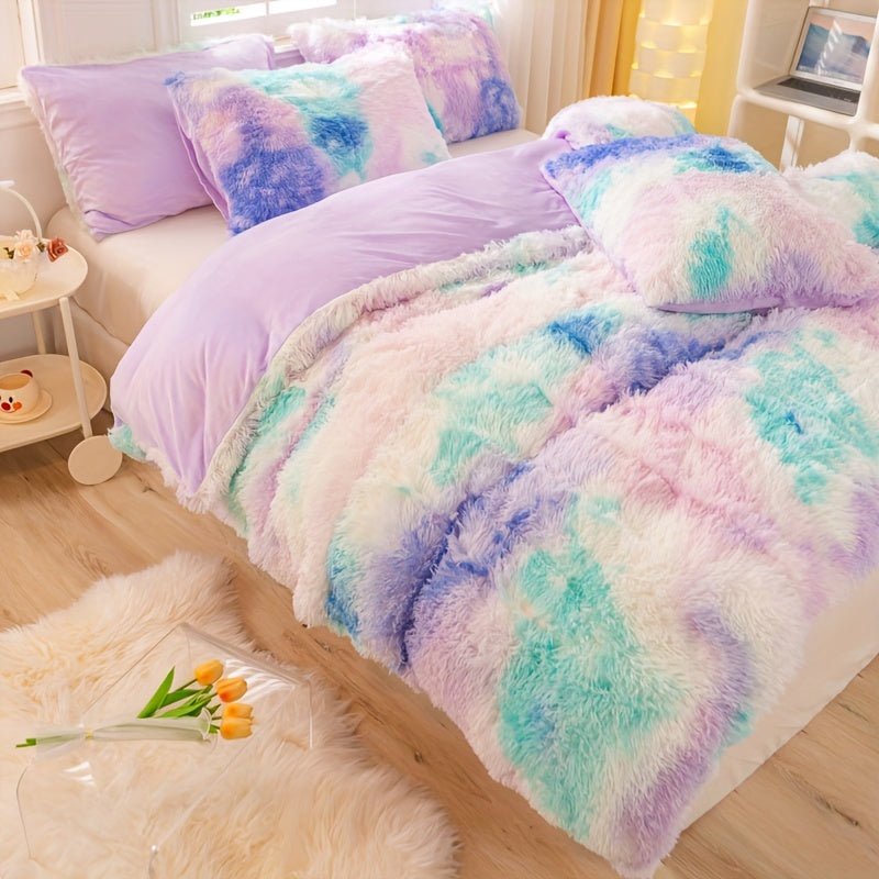 [Tie Dye Duvet Set] 3pcs Y2K Tie Dye Plush Duvet Cover Set - Soft & Warm Bedding Set - 1 Duvet Cover + 2 Pillowcase - The Savvy ShopperThe Savvy ShopperThe Savvy Shopper[Tie Dye Duvet Set] 3pcs Y2K Tie Dye Plush Duvet Cover Set - Soft & Warm Bedding Set - 1 Duvet Cover + 2 Pillowcase