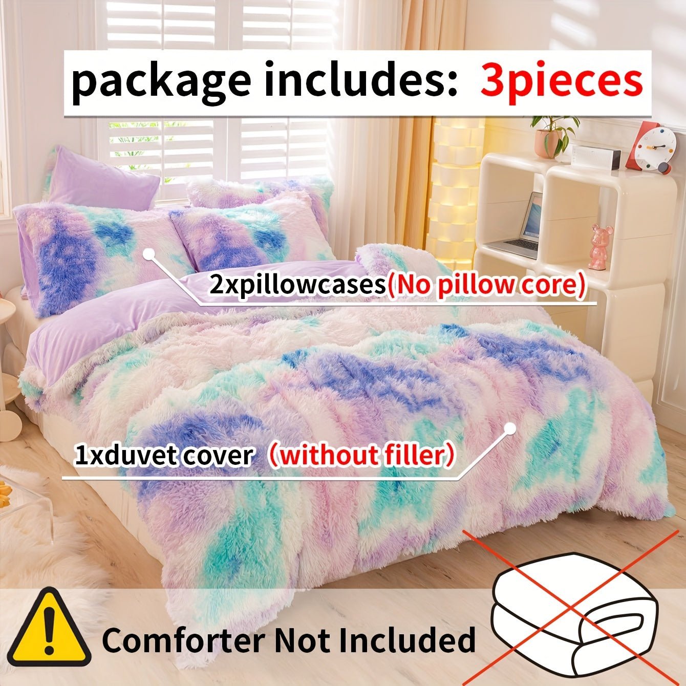 [Tie Dye Duvet Set] 3pcs Y2K Tie Dye Plush Duvet Cover Set - Soft & Warm Bedding Set - 1 Duvet Cover + 2 Pillowcase - The Savvy ShopperThe Savvy ShopperThe Savvy Shopper[Tie Dye Duvet Set] 3pcs Y2K Tie Dye Plush Duvet Cover Set - Soft & Warm Bedding Set - 1 Duvet Cover + 2 Pillowcase