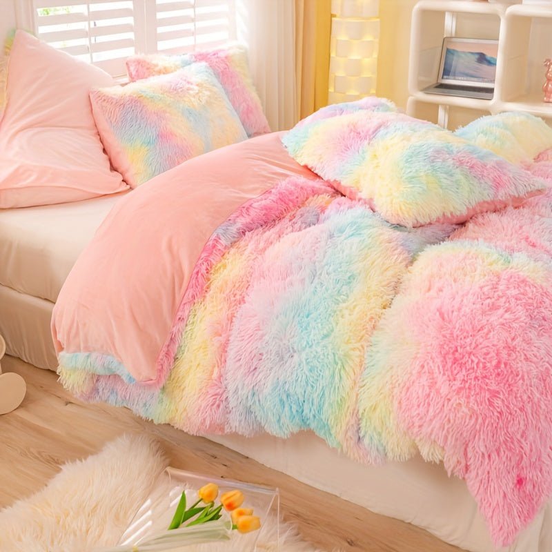 [Tie Dye Duvet Set] 3pcs Y2K Tie Dye Plush Duvet Cover Set - Soft & Warm Bedding Set - 1 Duvet Cover + 2 Pillowcase - The Savvy ShopperThe Savvy ShopperThe Savvy Shopper[Tie Dye Duvet Set] 3pcs Y2K Tie Dye Plush Duvet Cover Set - Soft & Warm Bedding Set - 1 Duvet Cover + 2 Pillowcase