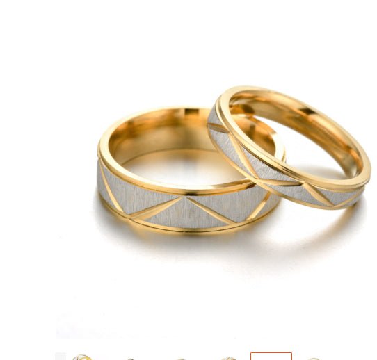 Titanium steel couple ring 24K gold stainless steel ring - The Savvy ShopperThe Savvy ShopperDropshipmanTitanium steel couple ring 24K gold stainless steel ring