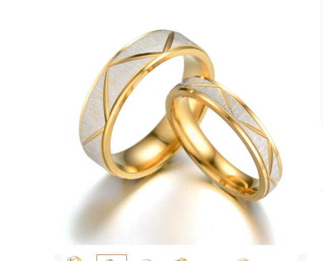 Titanium steel couple ring 24K gold stainless steel ring - The Savvy ShopperThe Savvy ShopperDropshipmanTitanium steel couple ring 24K gold stainless steel ring